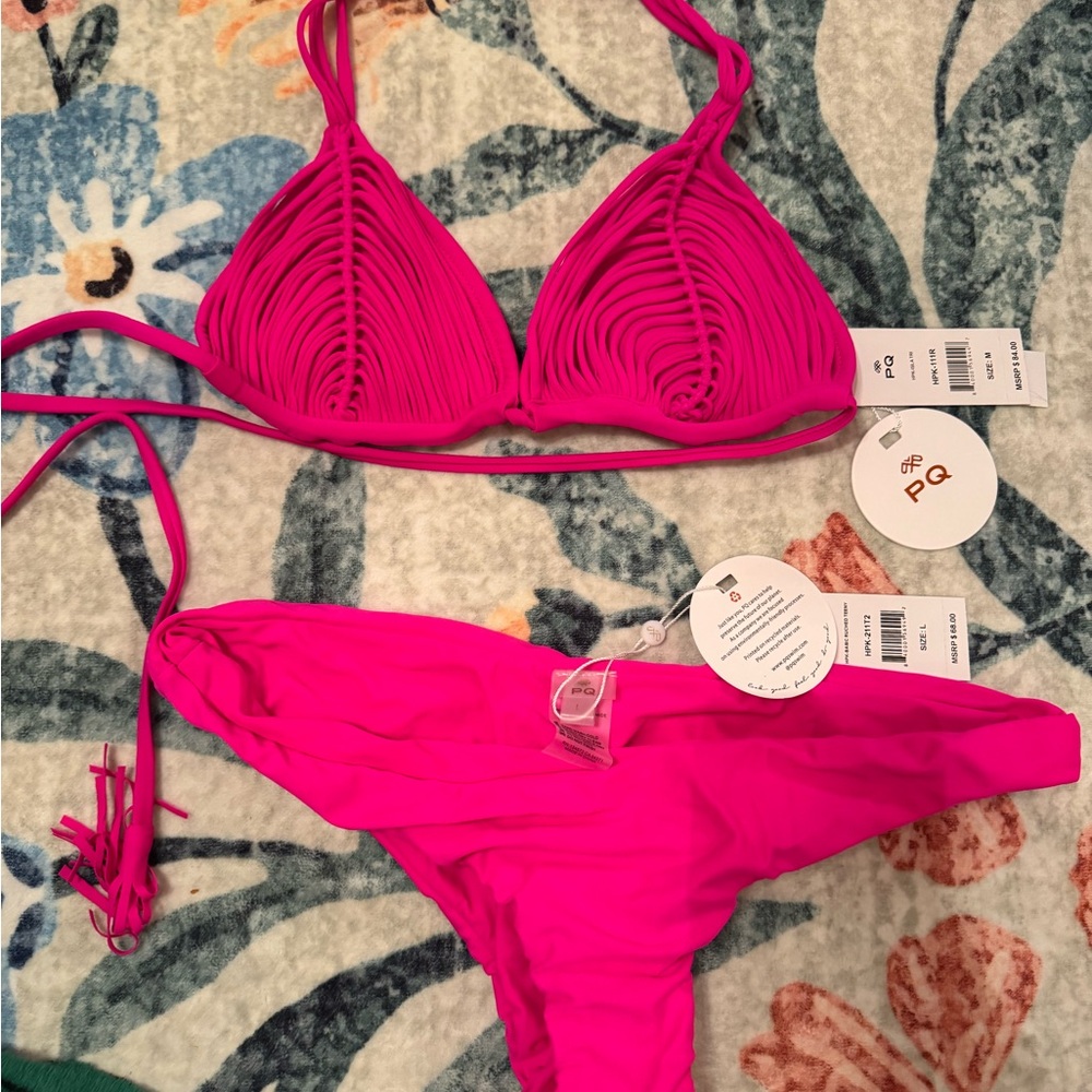 PQ Swim Hot Pink Bikini Set